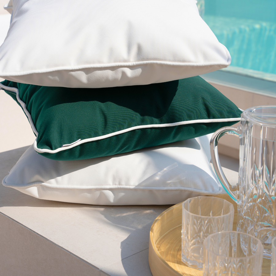 Cotton White Outdoor Cushion