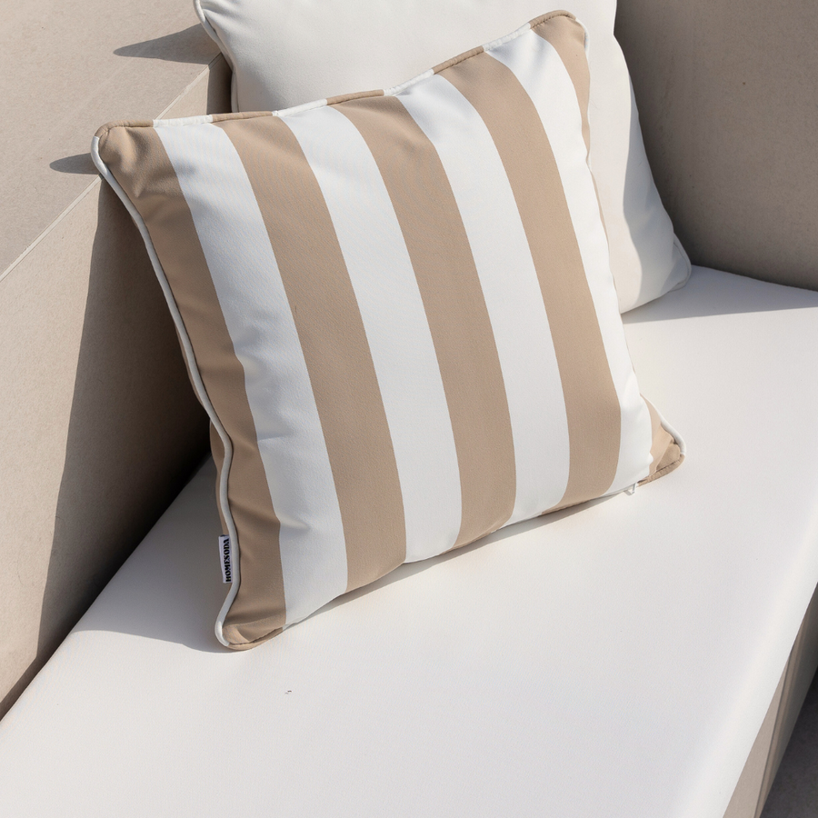 Taupe Stripe Outdoor Cushion