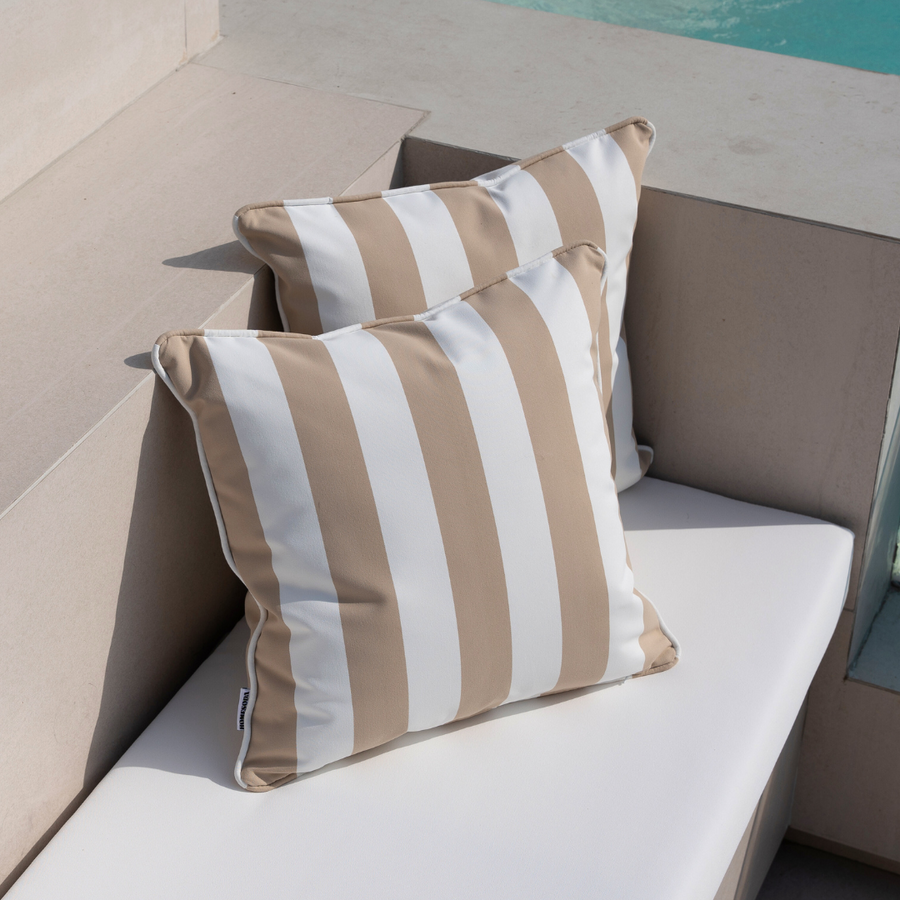 Taupe Stripe Outdoor Cushion