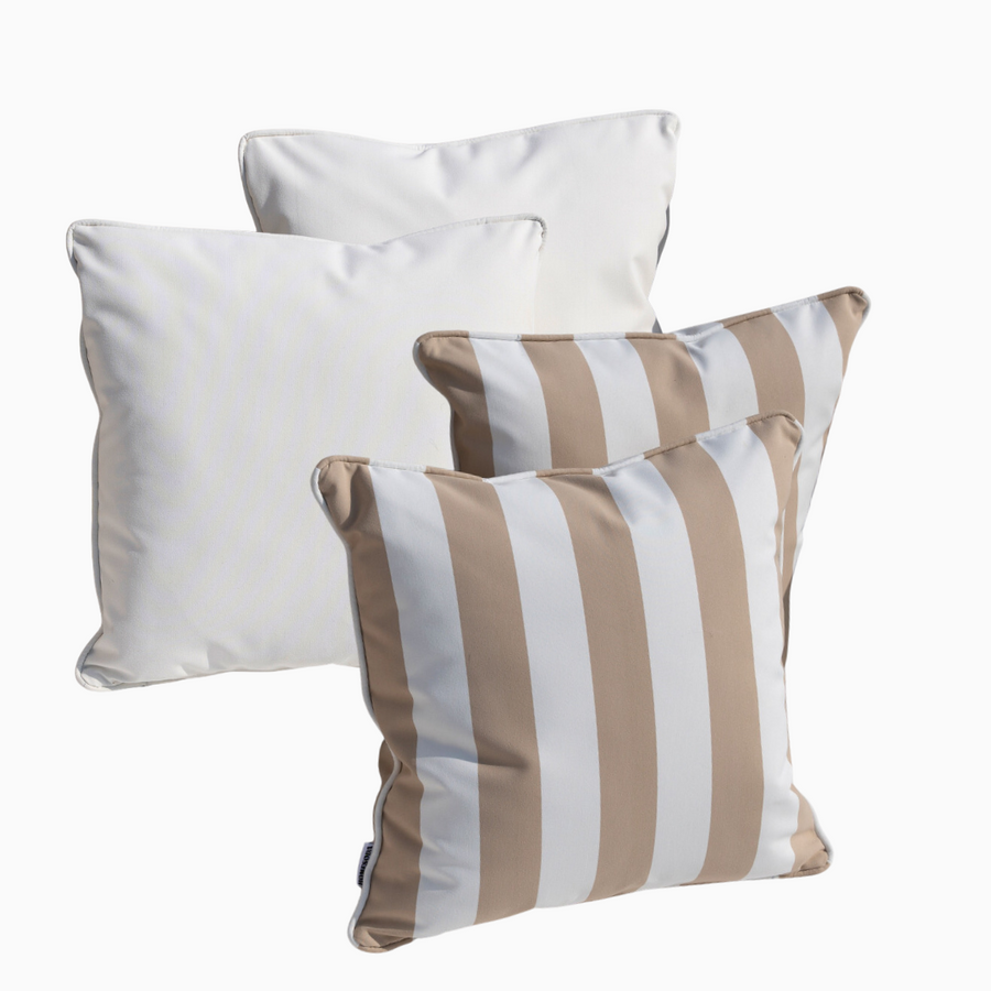 Taupe Striped Outdoor Cushion Bundle